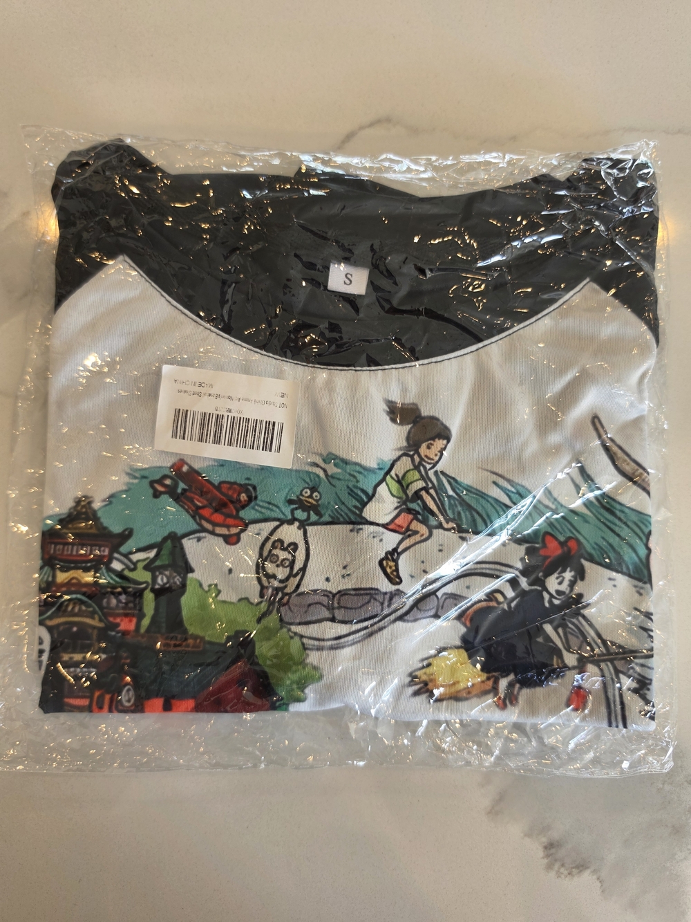 Women's s Graphic Raglan Tee with Colorful Adventure Print - Small